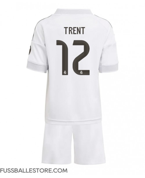 Günstige Real Madrid Alexander-Arnold #12 Heimtrikotsatz Kinder 2025-26 Kurzarm (+ Kurze Hosen)